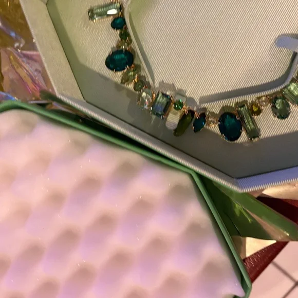 Swarovski Gemma Elegant Green and Gold Necklace